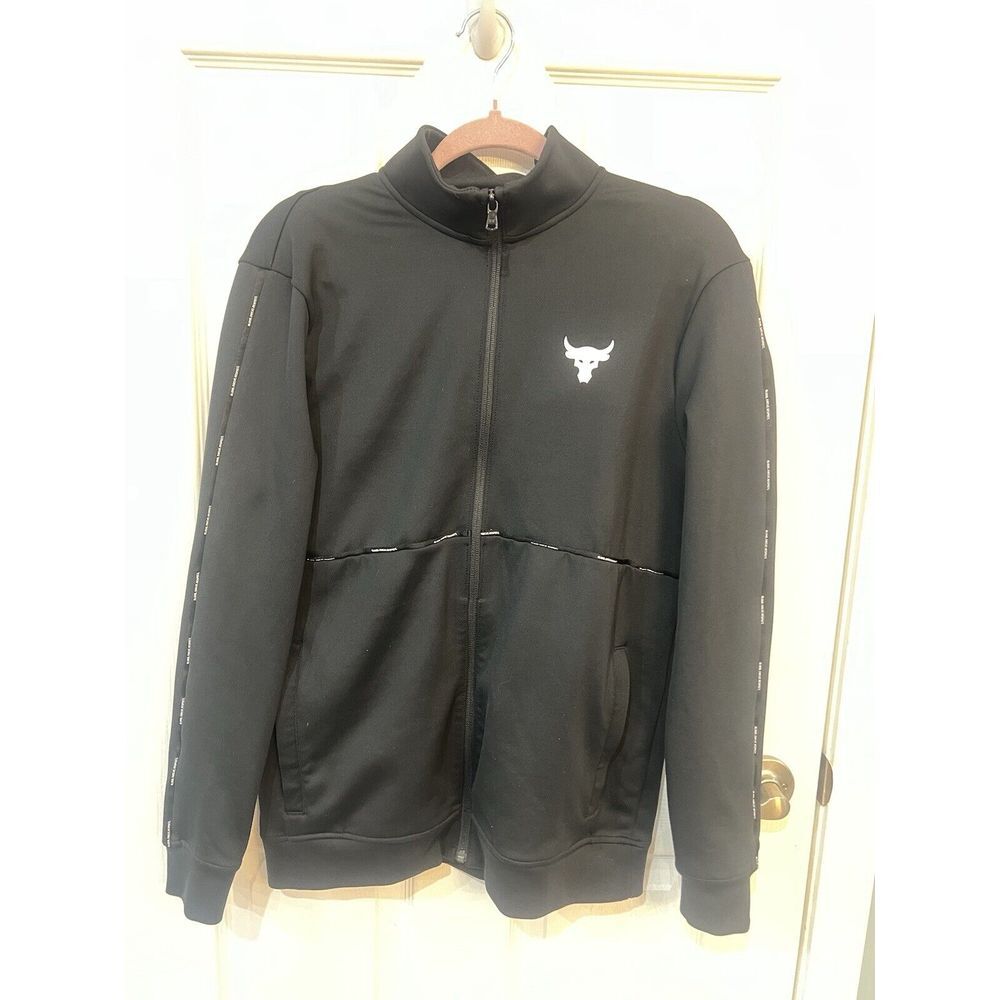 UNDER ARMOUR Project Rock Mens Size SMALL Black Full-Zipper